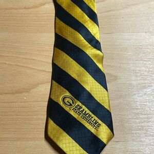 Grambling State University 100% Silk Gold Black Repp Stripe Tie